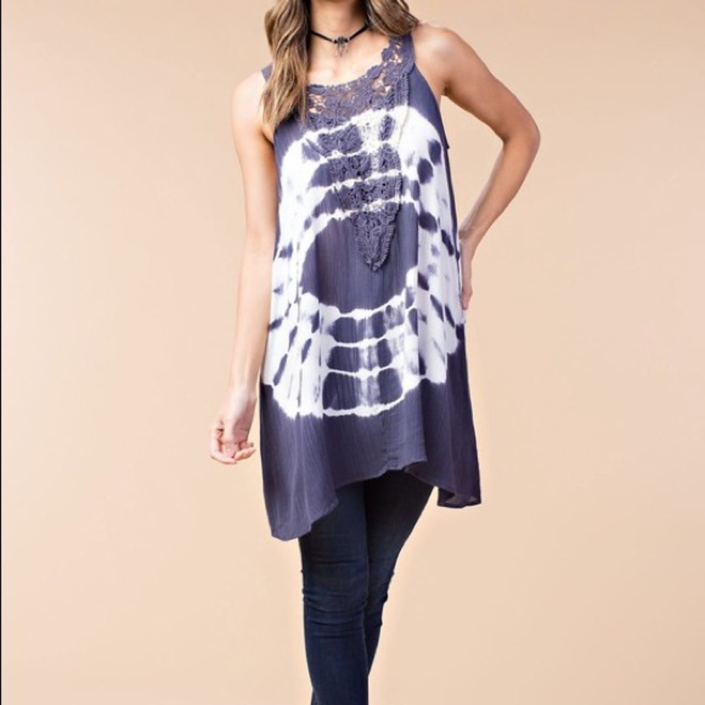 TIE DYE WITH TRIM TUNIC